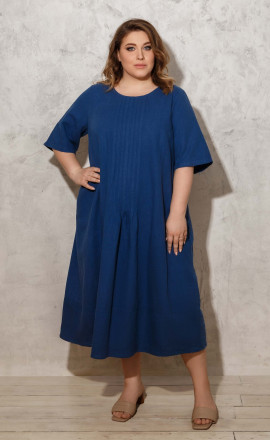 Синее платье в стиле бохо арт.3305