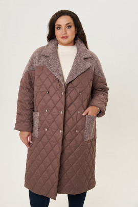 Стёганное пальто арт.3580 капучино