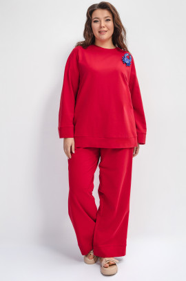 Трикотажные брюки с пич-эффектом красные арт.3720