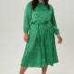 Зеленое платье из креш-атласа арт.3498