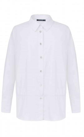 Хлопковая белая рубашка с кулиской арт.3403