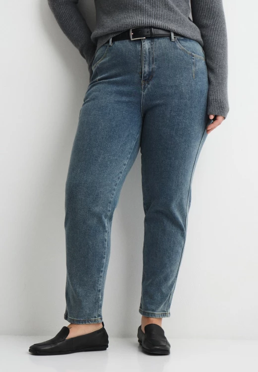 Джинсы голубые зауженные MOMS арт.4038