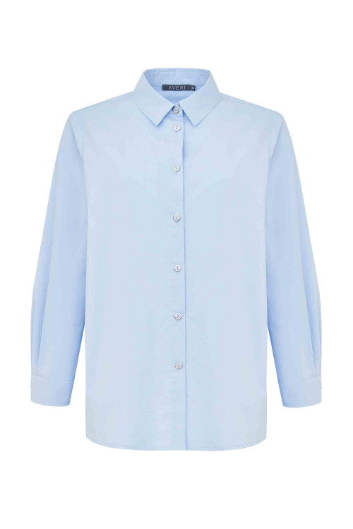 Бледно-голубая хлопковая рубашка арт.3474