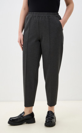 Серые трикотажные брюки с застроченными стрелками арт.4169