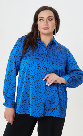 Блузка из креш-атласа арт.3500 синий