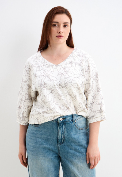 Свитшот молочный с бежевым принтом арт.4312