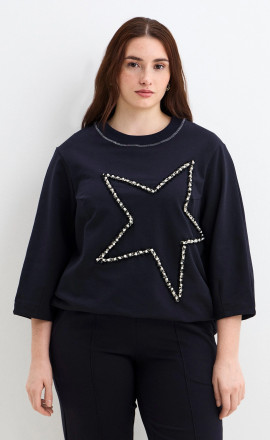 Свитшот с аппликацией звезда арт.4317 синий Свитшот с аппликацией звезда арт.4317 синий