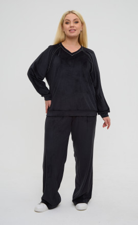 Широкие бархатные брюки арт.4346