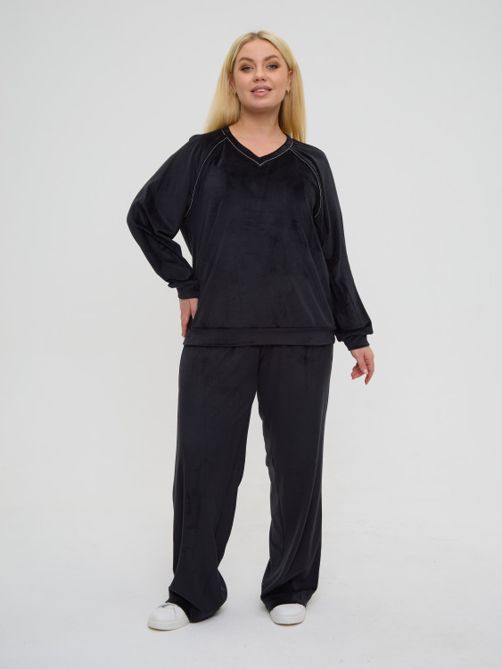 Широкие бархатные брюки арт.4346