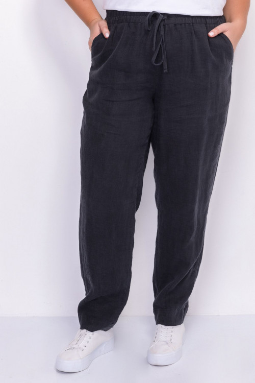Черные брюки из льна арт.3303