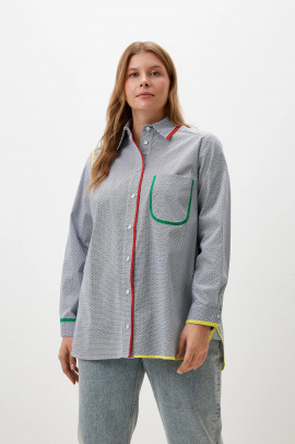 Рубашка c контрастной отделкой в клетку арт.3753