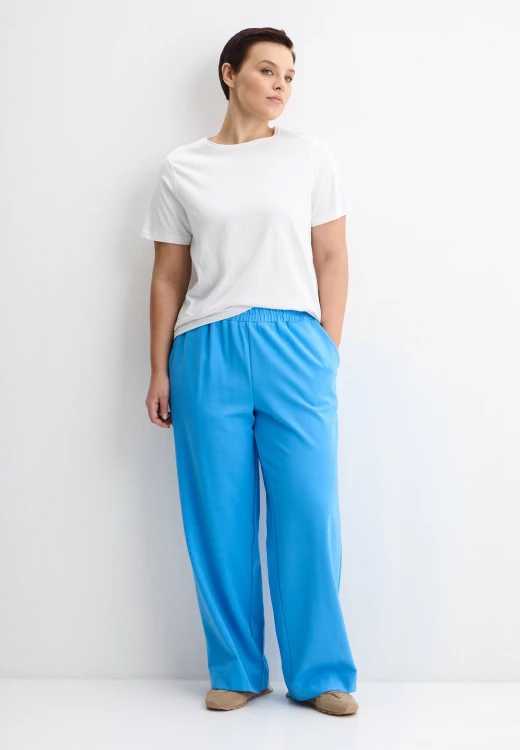 Прямые ярко-голубые брюки арт.4343
