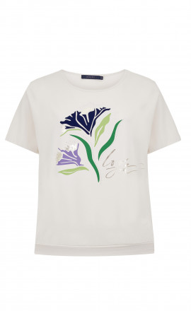 Хлопковая футболка с принтом цветы арт.3705