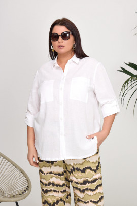 Белая льняная рубашка арт.4164