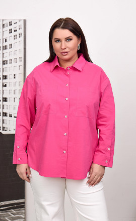Ярко-розовая хлопковая рубашка арт.4359