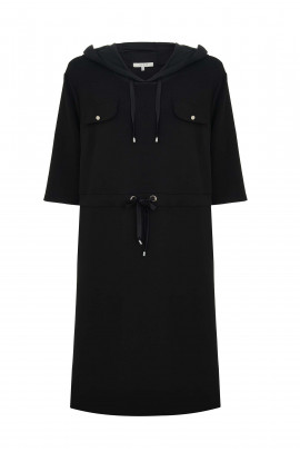 Трикотажное черное CASUAL платье 3016