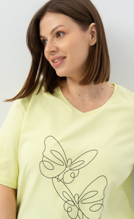 Лимонная футболка с принтом бабочка арт.2973