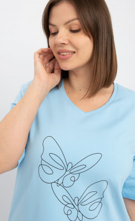 Небесная футболка с принтом бабочка арт.2973